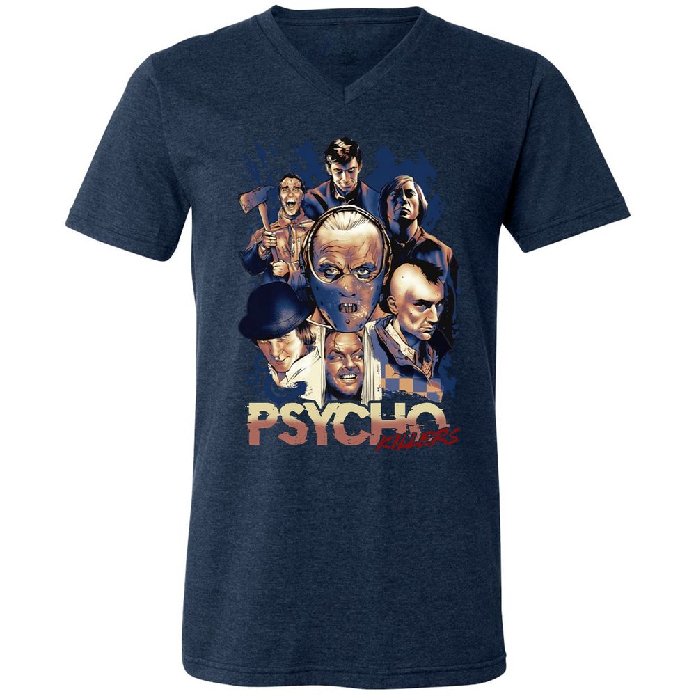 Unisex V-Neck T-Shirt - WVM5TLHR - Heather Navy - 15