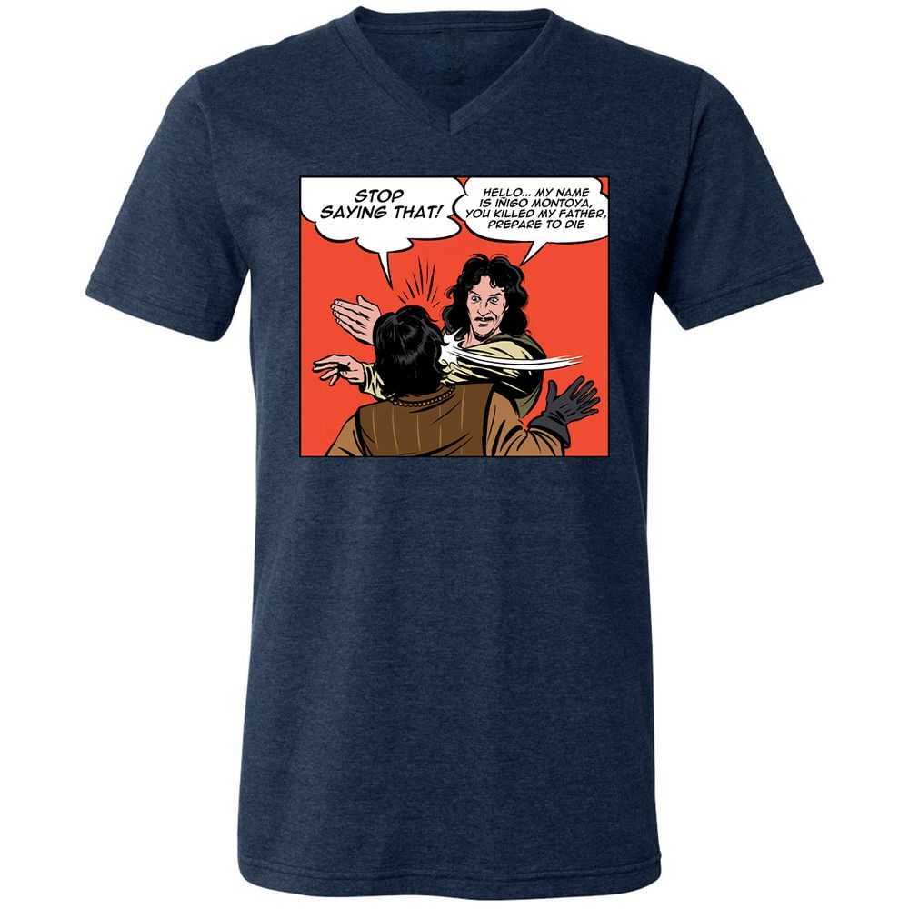 Unisex V-Neck T-Shirt - P96KFTP5 - Heather Navy - 15