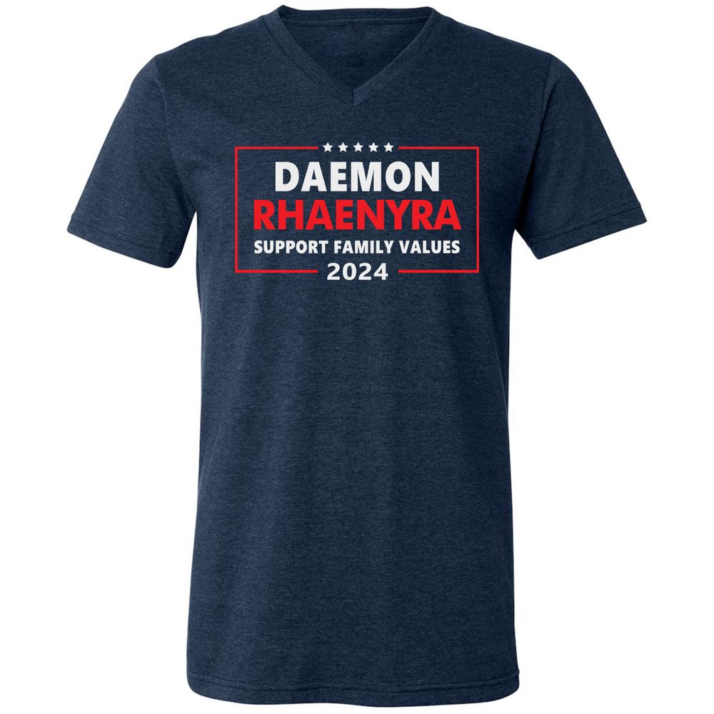 Unisex V-Neck T-Shirt - YTQ5JCNS - Heather Navy - 15