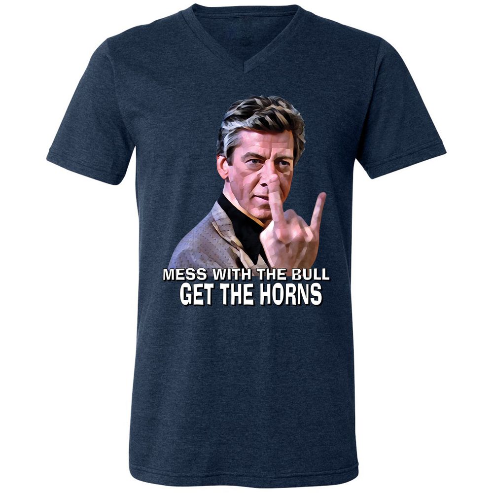 Unisex V-Neck T-Shirt - UF5QEDCG - Heather Navy - 15