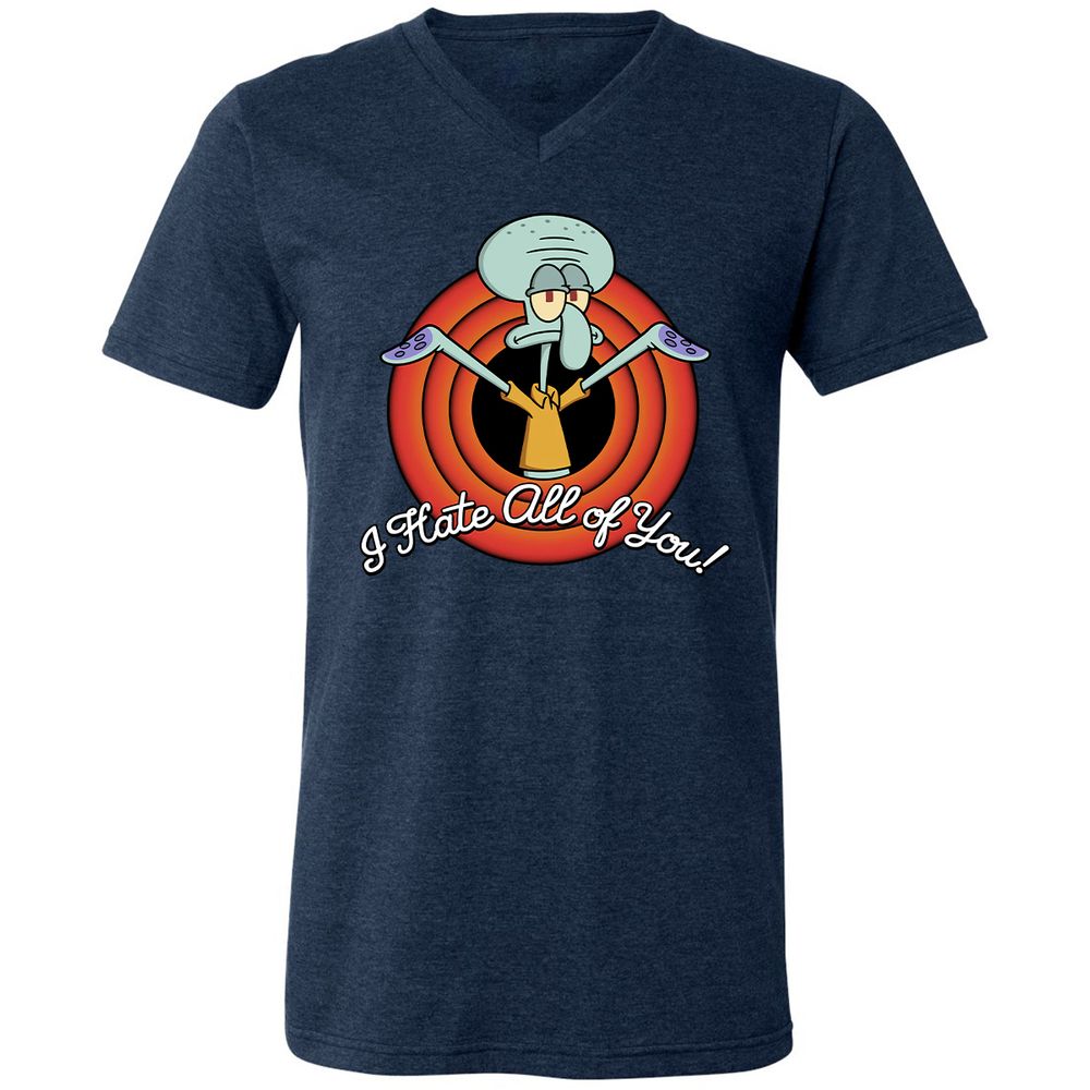Unisex V-Neck T-Shirt - BR1SMUNR - Heather Navy - 15
