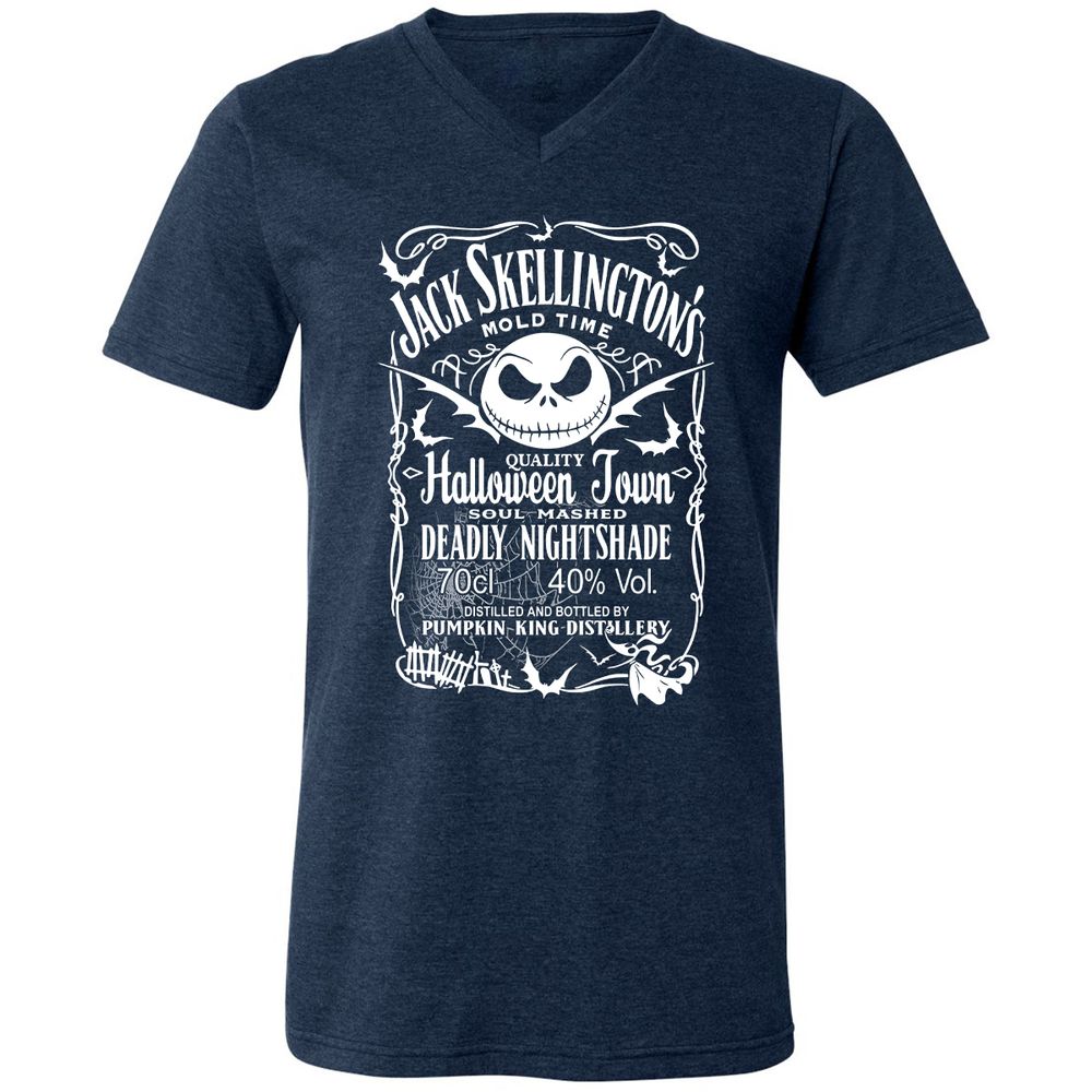 Unisex V-Neck T-Shirt - D4EQD5C7 - Heather Navy - 15