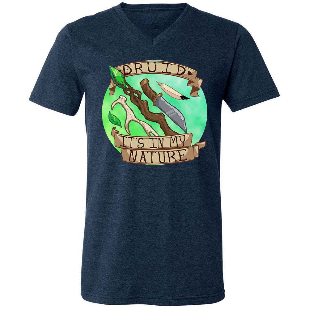 Unisex V-Neck T-Shirt - FEFQDBG5 - Heather Navy - 15