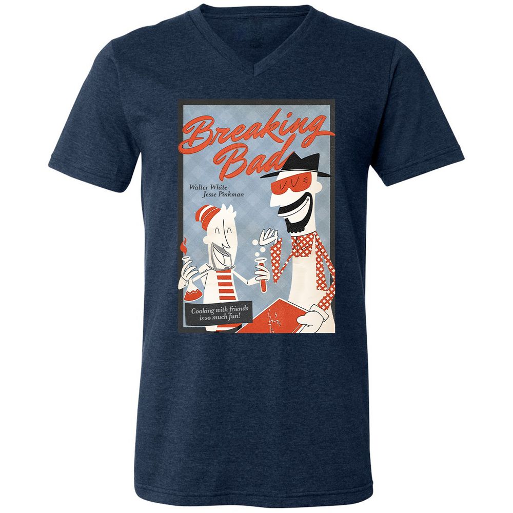 Unisex V-Neck T-Shirt - 3C5ZK7QT - Heather Navy - 15