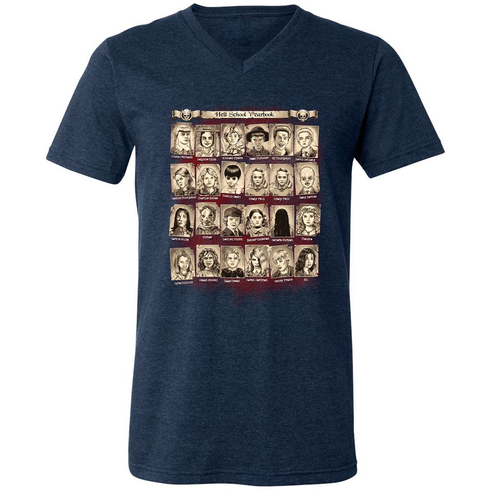 Unisex V-Neck T-Shirt - GMA6QG6P - Heather Navy - 15