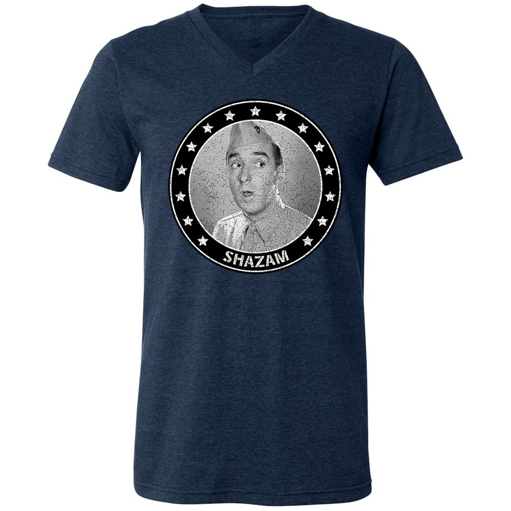 Unisex V-Neck T-Shirt - 18U9PHL7 - Heather Navy - 15