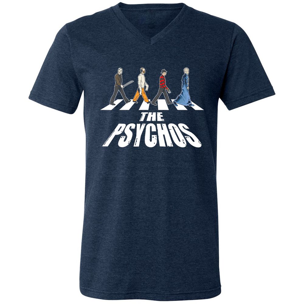 Unisex V-Neck T-Shirt - LGDAVV2B - Heather Navy - 15