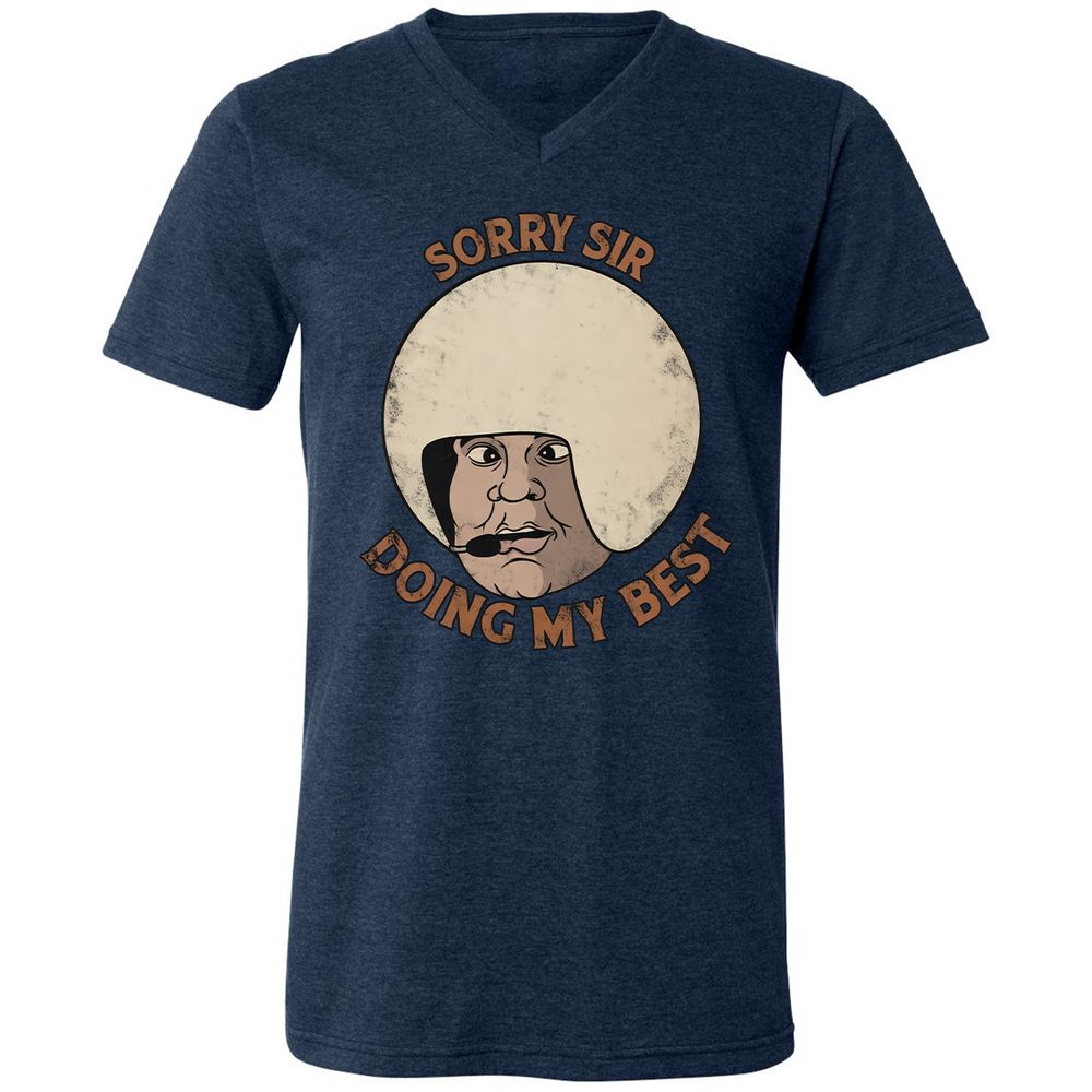 Unisex V-Neck T-Shirt - NVQCLK58 - Heather Navy - 15