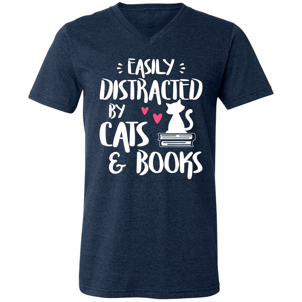 Unisex V-Neck T-Shirt - ERV53A22 - Heather Navy - 15