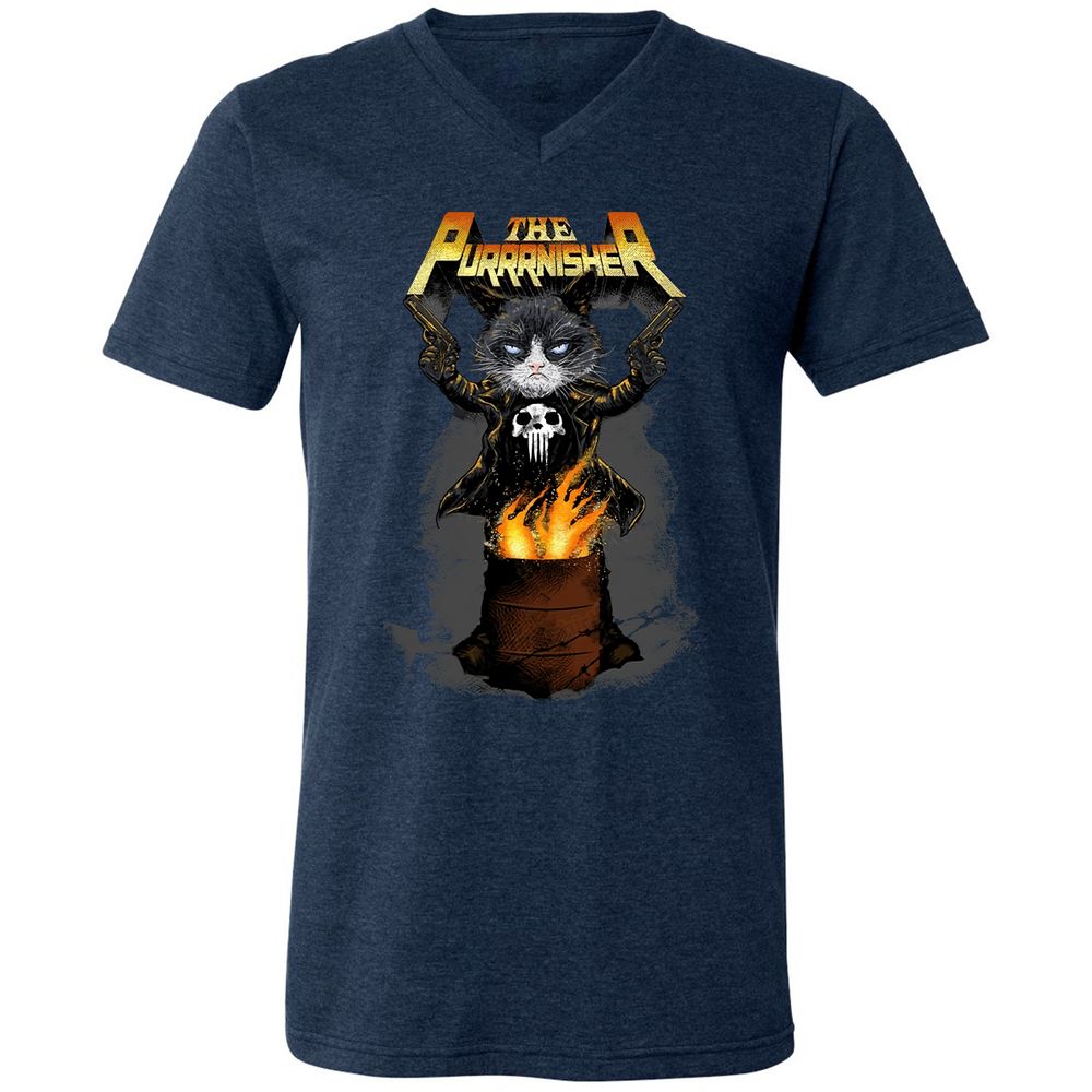 Unisex V-Neck T-Shirt - SGZE85XV - Heather Navy - 15