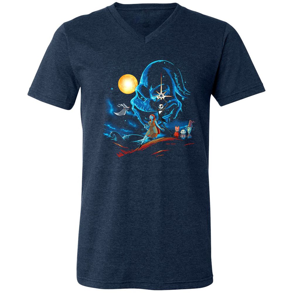 Unisex V-Neck T-Shirt - HE3V97T4 - Heather Navy - 15