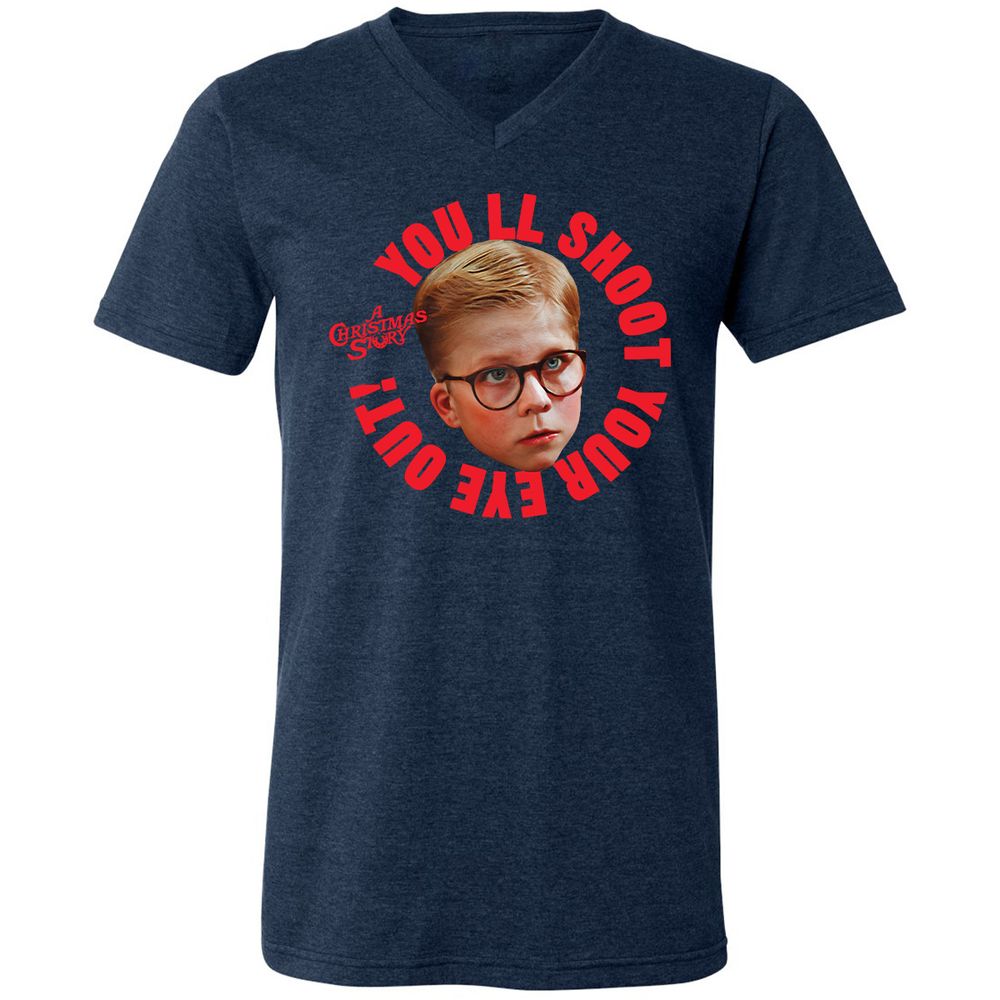 Unisex V-Neck T-Shirt - 43L7JZ89 - Heather Navy - 15