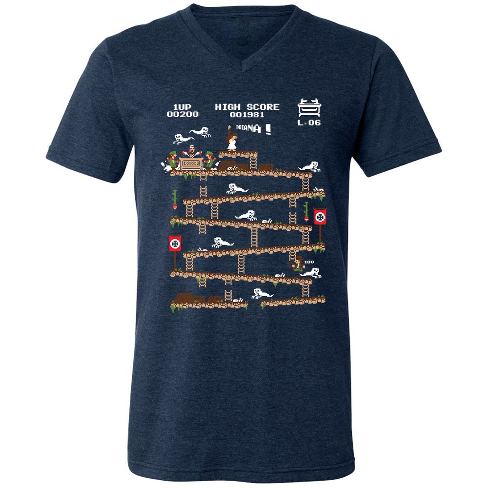 Unisex V-Neck T-Shirt - 34H8G4Y3 - Heather Navy - 15