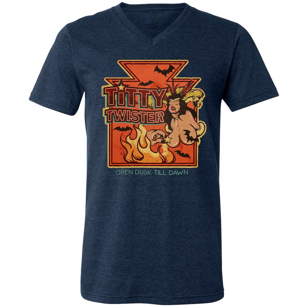 Unisex V-Neck T-Shirt - RK5363S9 - Heather Navy - 15