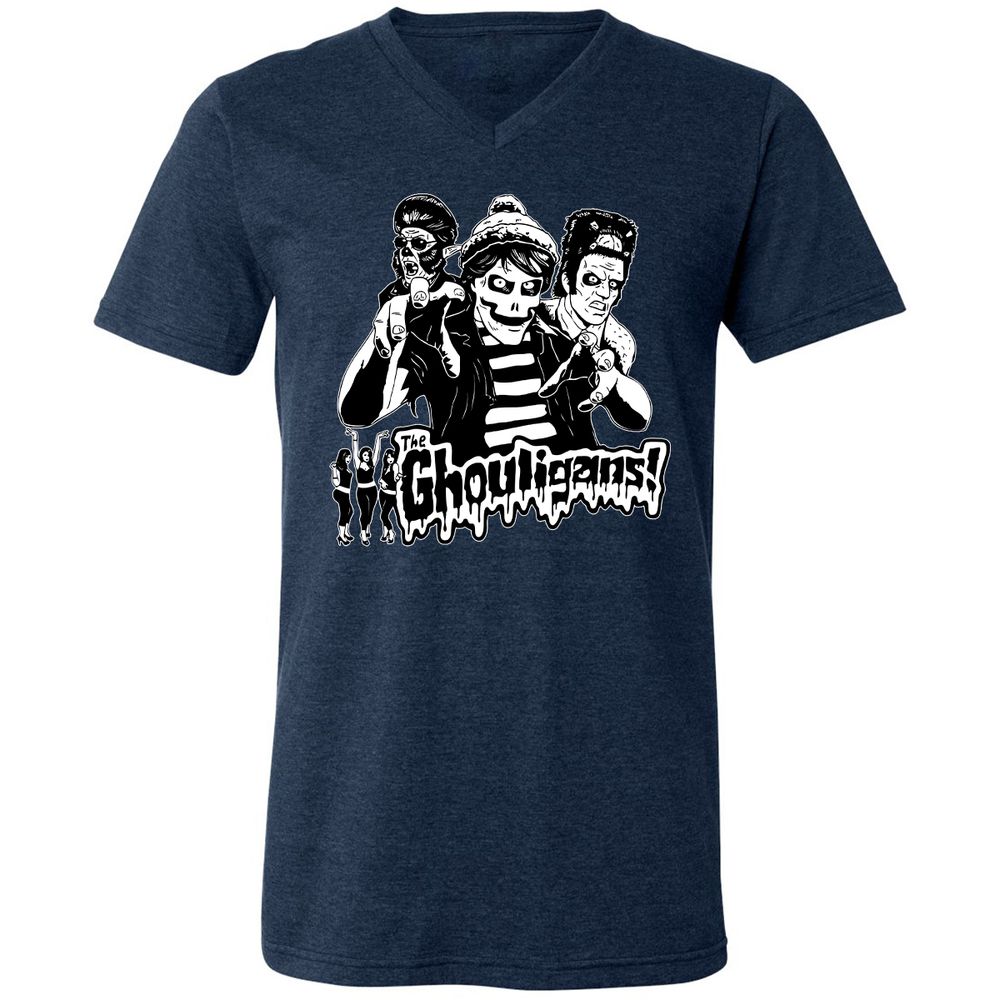 Unisex V-Neck T-Shirt - 8Z9AL7SD - Heather Navy - 15