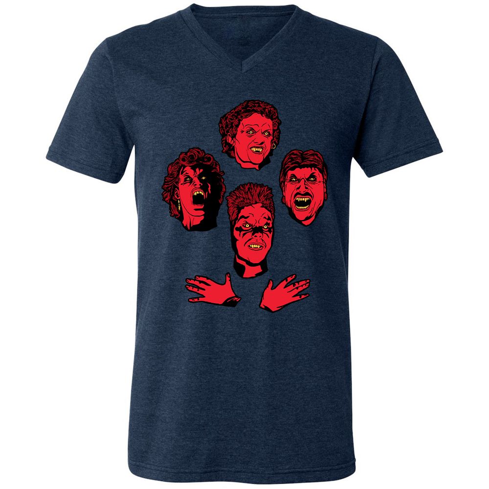 Unisex V-Neck T-Shirt - C6NSK37M - Heather Navy - 15
