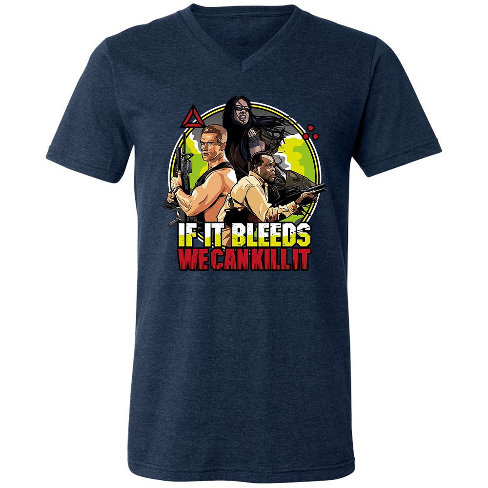 Unisex V-Neck T-Shirt - UPDDK8ZA - Heather Navy - 15
