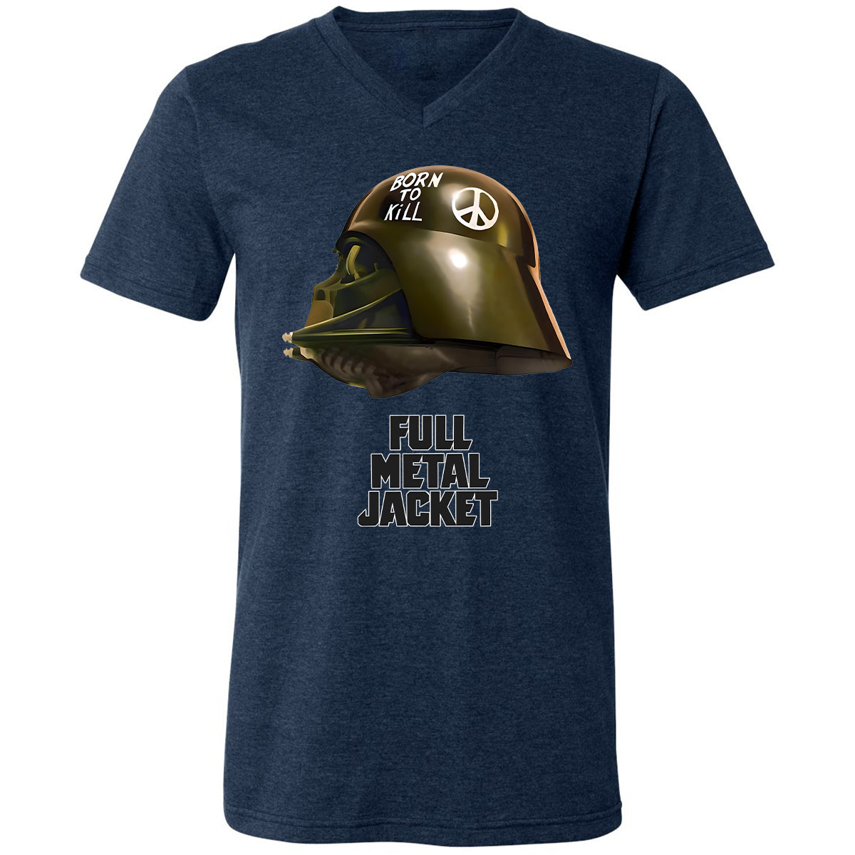 Unisex V-Neck T-Shirt - N4MSLJQB - Heather Navy - 15