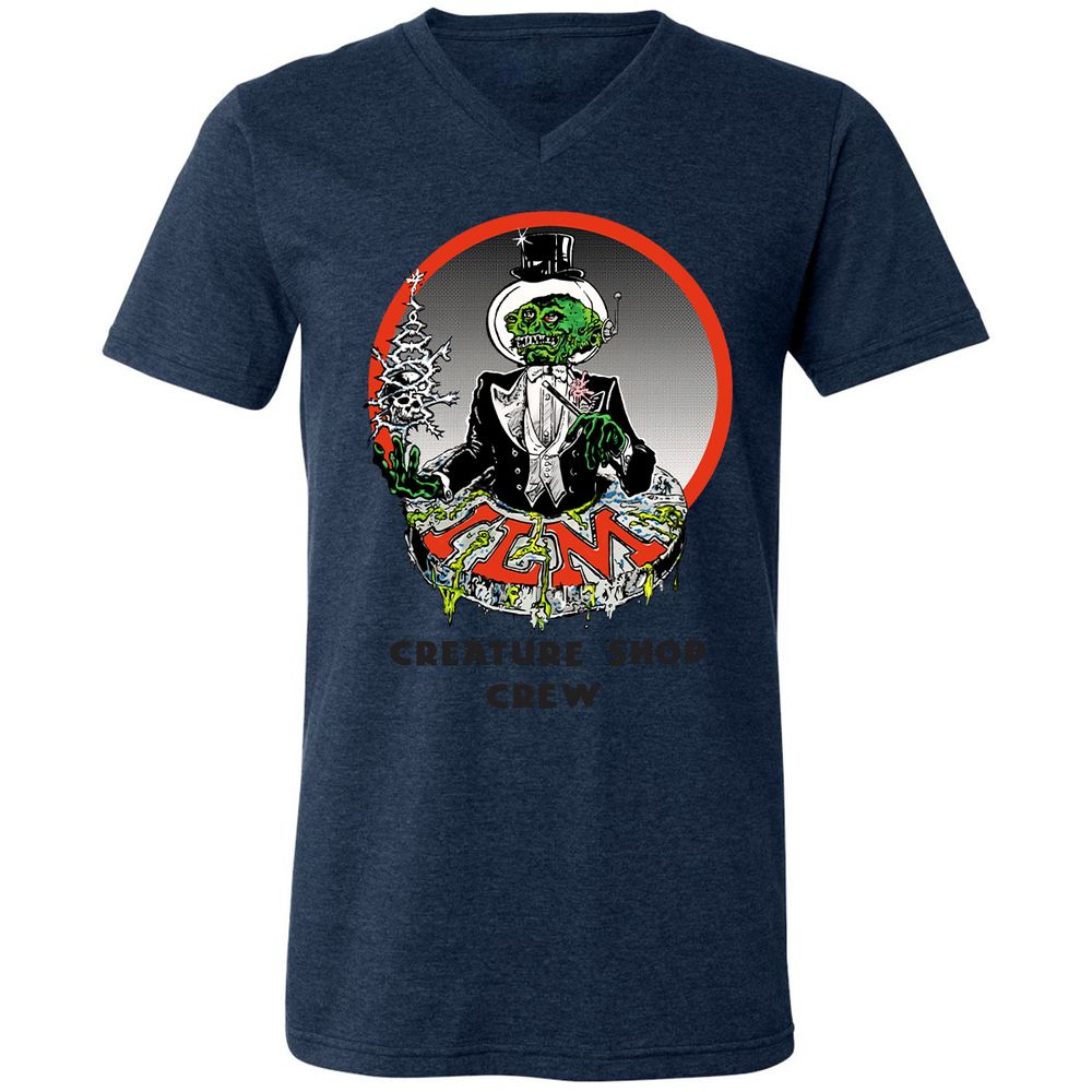 Unisex V-Neck T-Shirt - N8RYYYKM - Heather Navy - 15