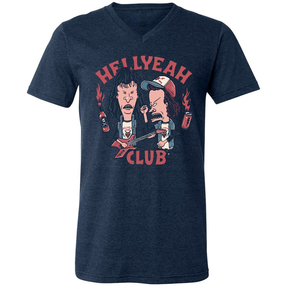 Unisex V-Neck T-Shirt - WTR1WHH9 - Heather Navy - 15