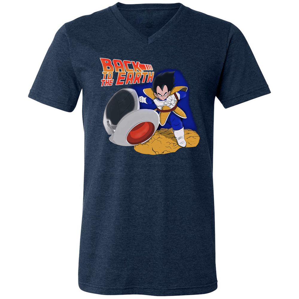 Unisex V-Neck T-Shirt - 289FLMDM - Heather Navy - 15