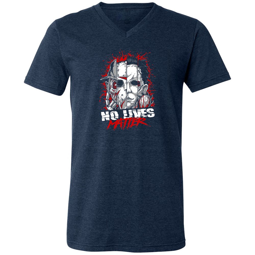 Unisex V-Neck T-Shirt - E1PR296R - Heather Navy - 15