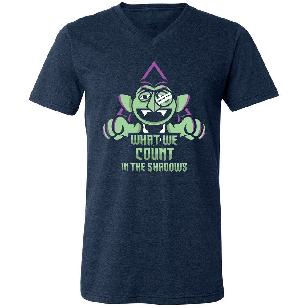 Unisex V-Neck T-Shirt - N6ZPRD17 - Heather Navy - 15