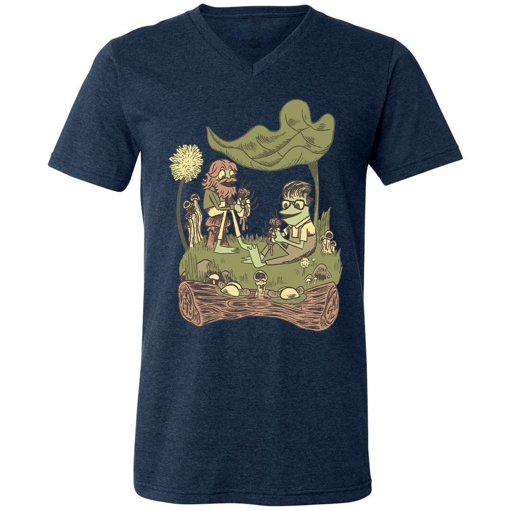 Unisex V-Neck T-Shirt - Q6UU7LTZ - Heather Navy - 15
