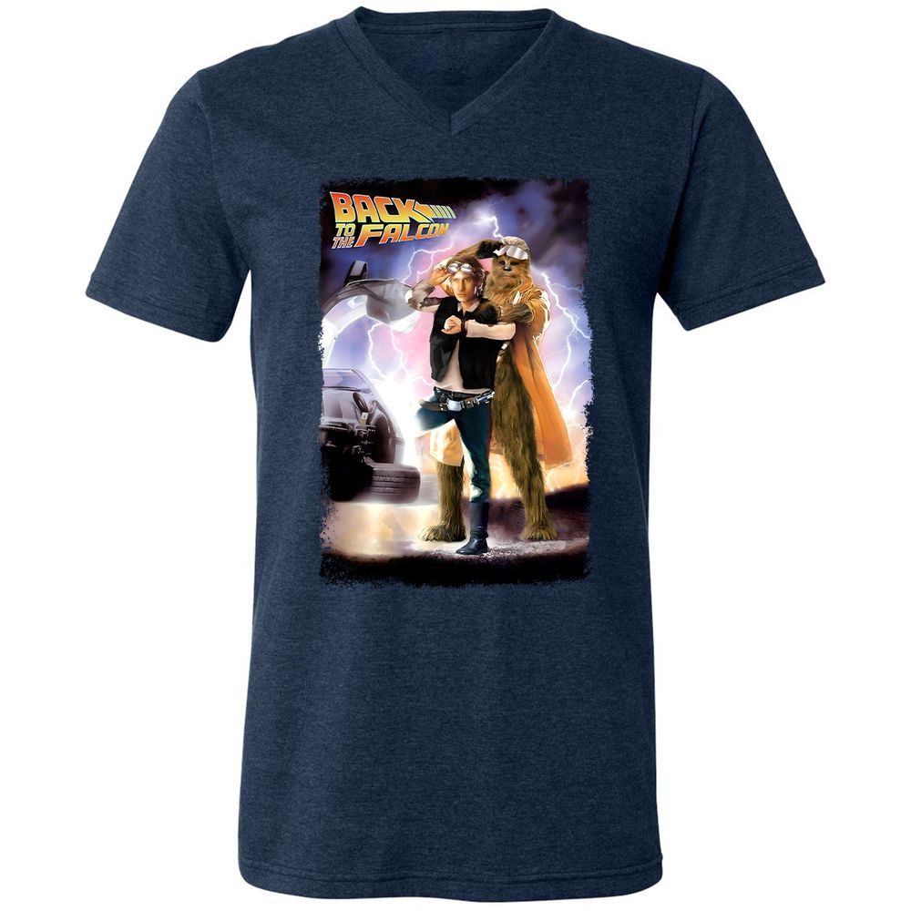 Unisex V-Neck T-Shirt - ASEKK2KJ - Heather Navy - 15