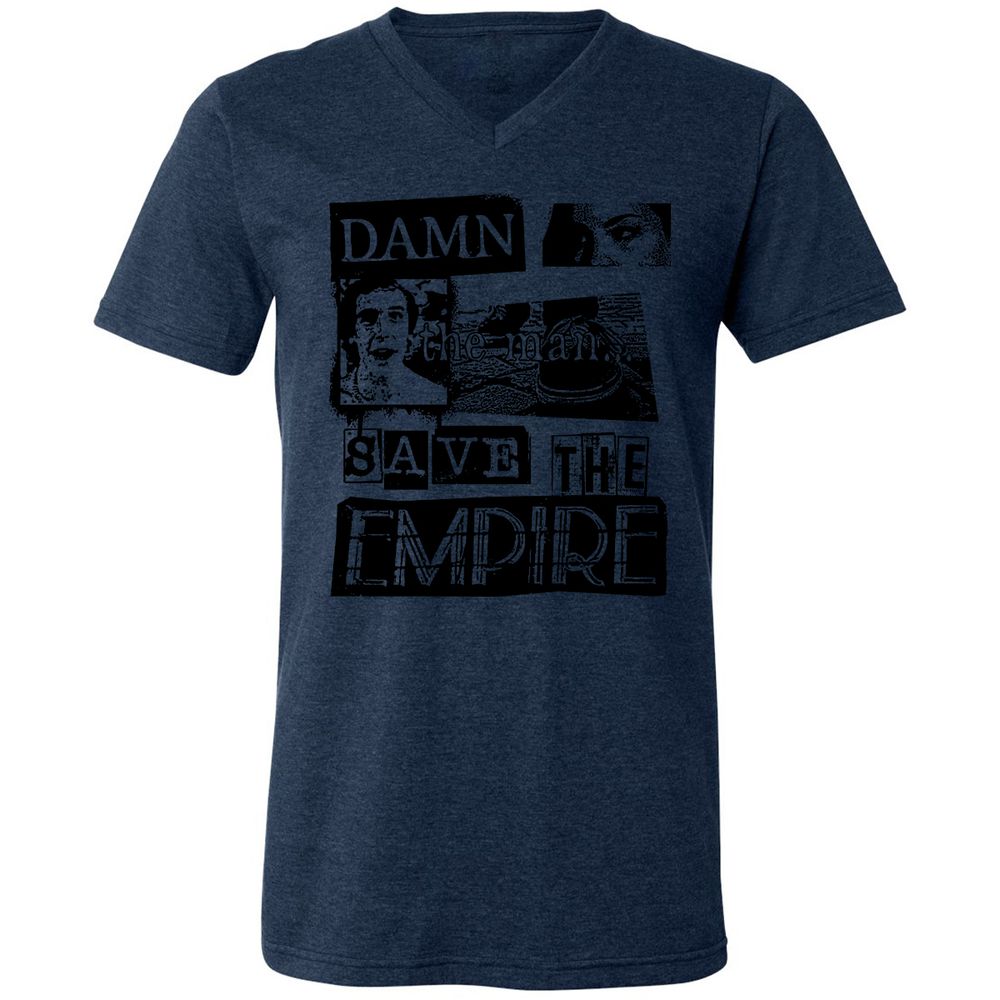 Unisex V-Neck T-Shirt - 85T26U5W - Heather Navy - 15