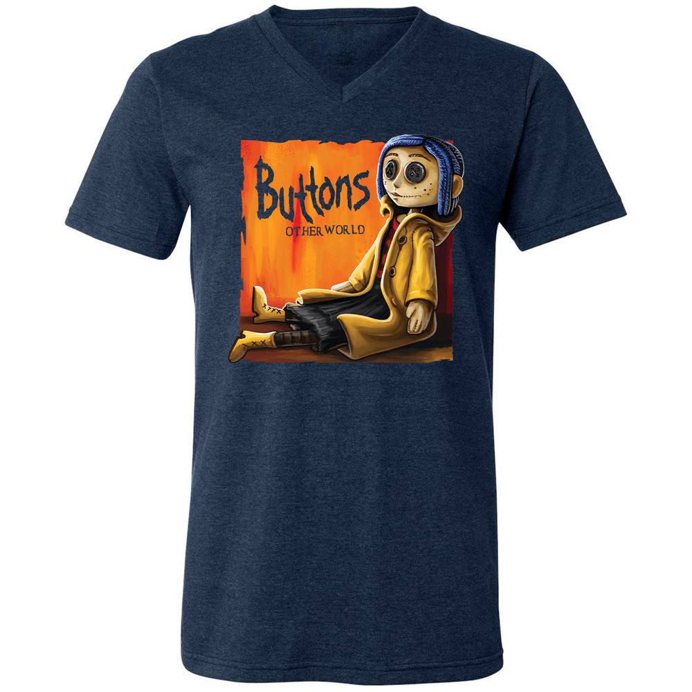 Unisex V-Neck T-Shirt - VULUVM1Y - Heather Navy - 15