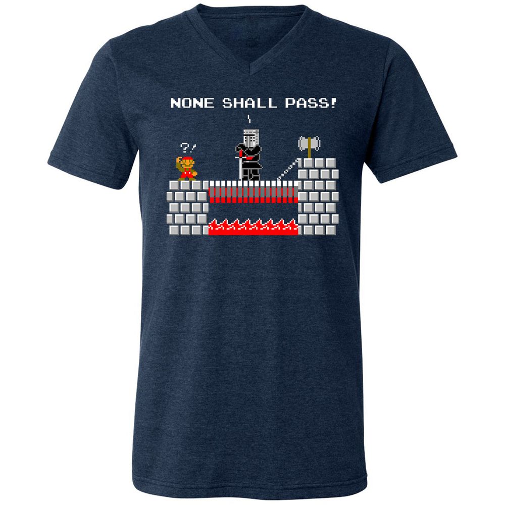 Unisex V-Neck T-Shirt - QQPRUQWP - Heather Navy - 15