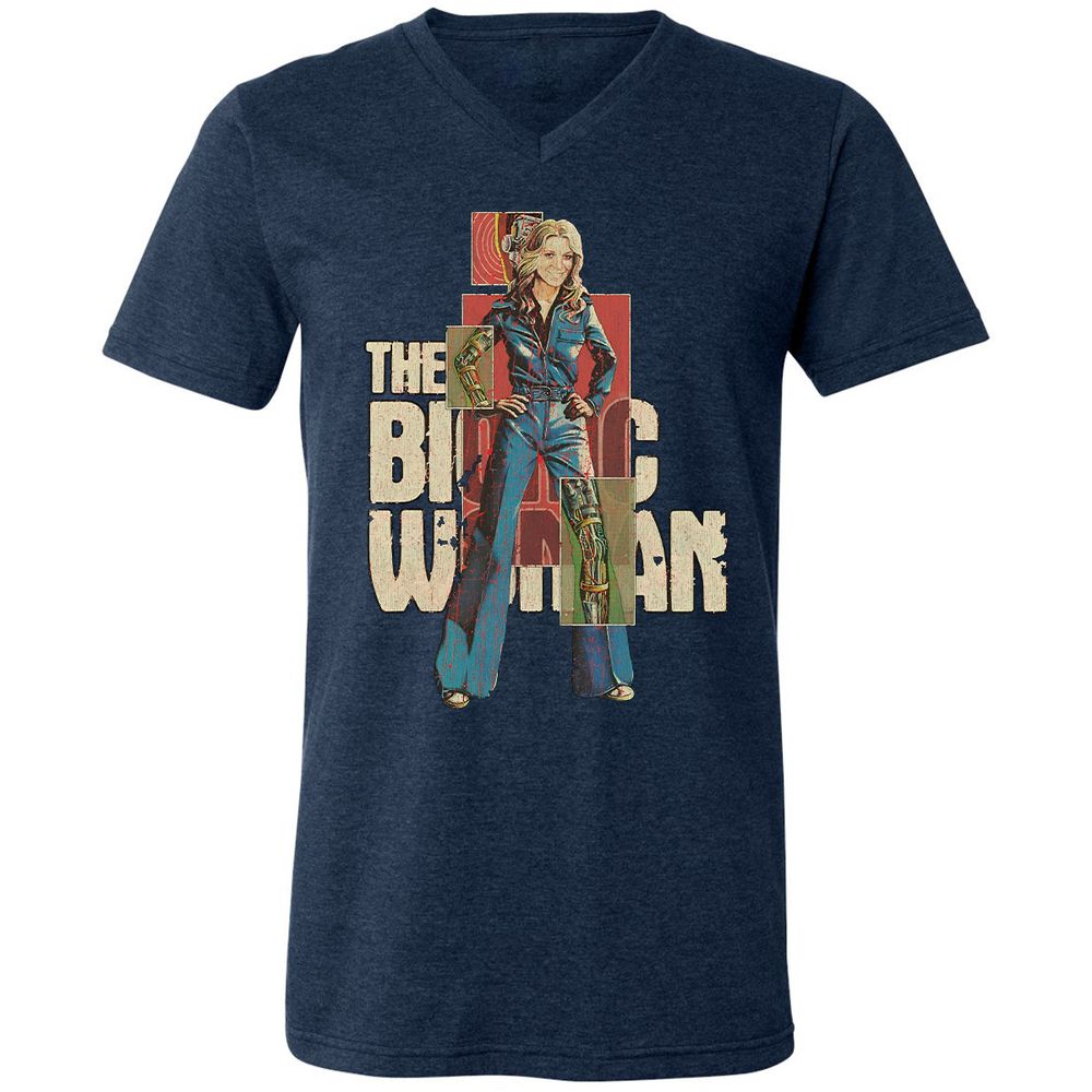 Unisex V-Neck T-Shirt - WUNFJP63 - Heather Navy - 15