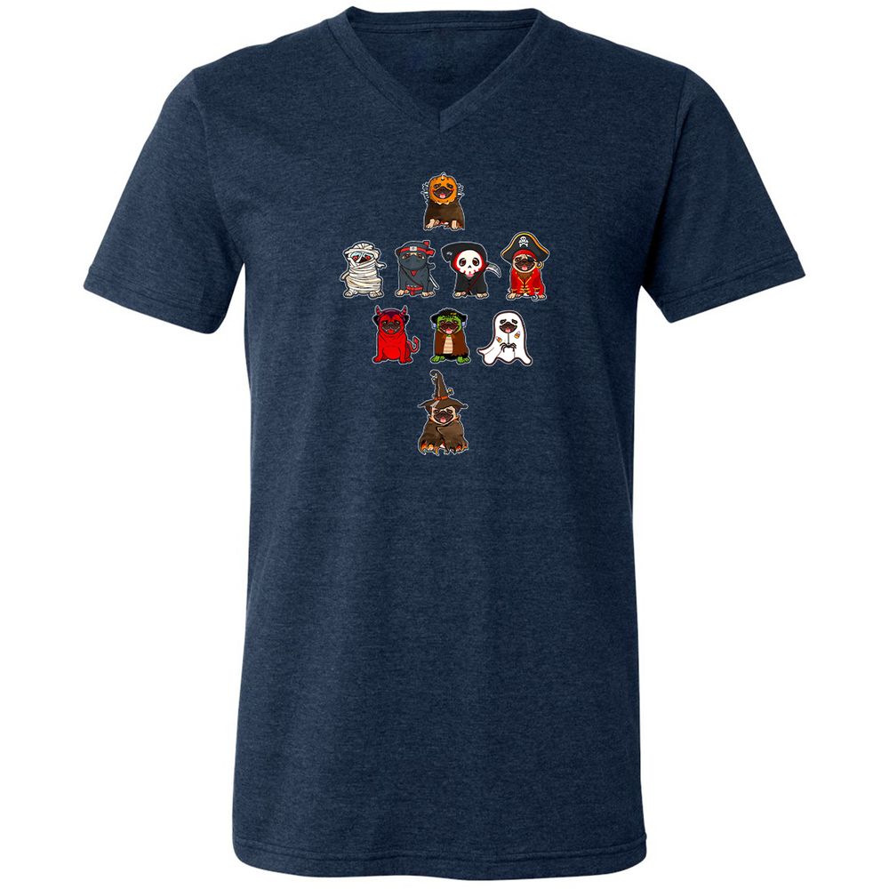Unisex V-Neck T-Shirt - DHMY9NTN - Heather Navy - 15