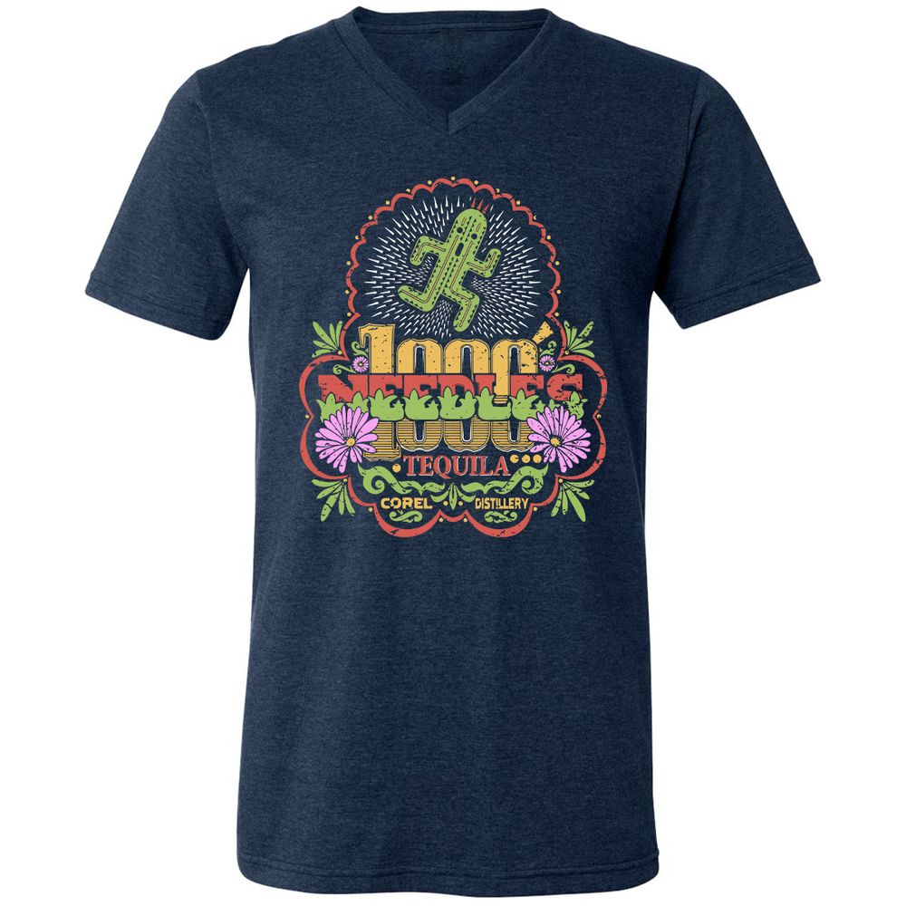 Unisex V-Neck T-Shirt - P3GC83UP - Heather Navy - 15