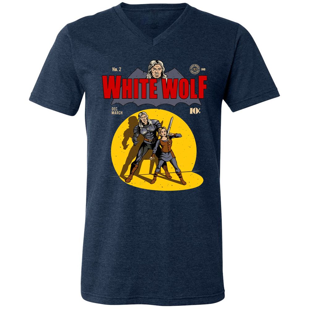 Unisex V-Neck T-Shirt - F1UYR8VV - Heather Navy - 15