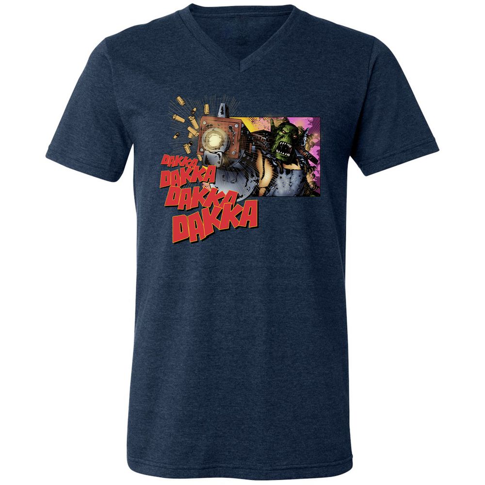 Unisex V-Neck T-Shirt - U9QZC8R1 - Heather Navy - 15