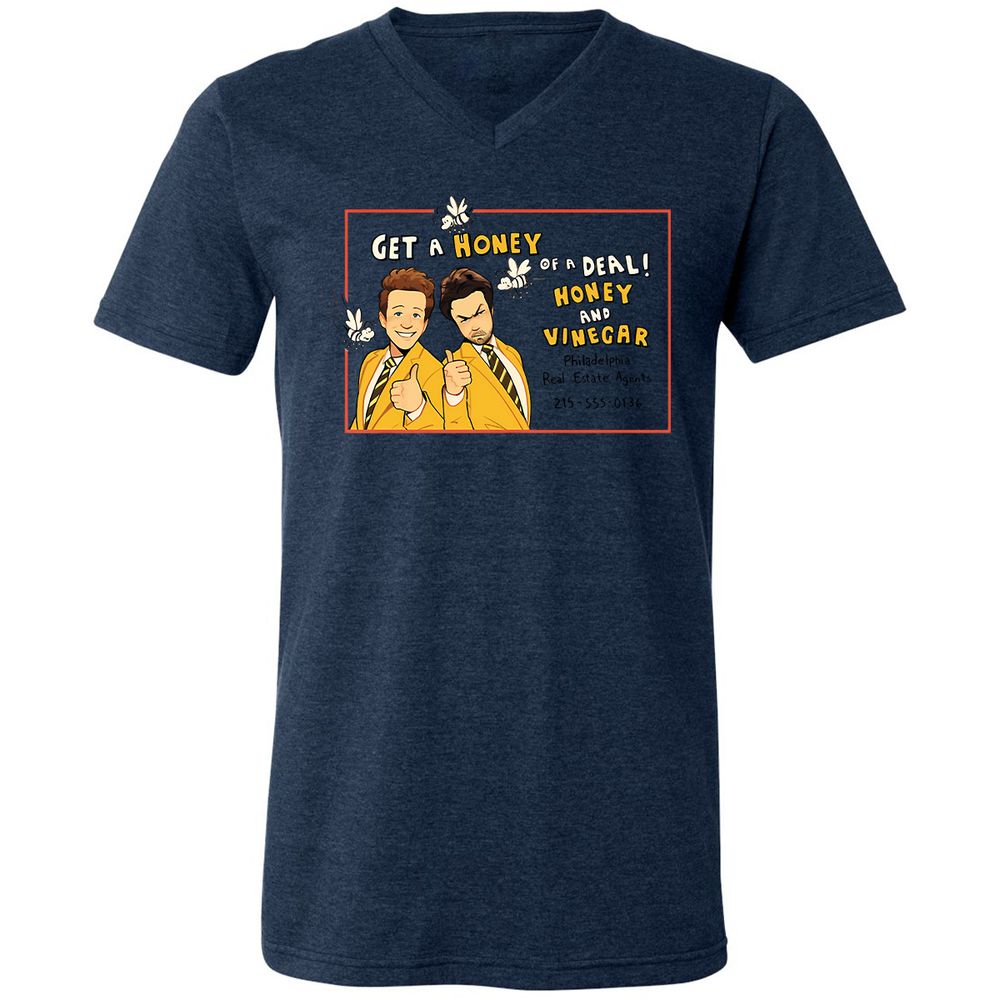Unisex V-Neck T-Shirt - FTEGSH1H - Heather Navy - 15