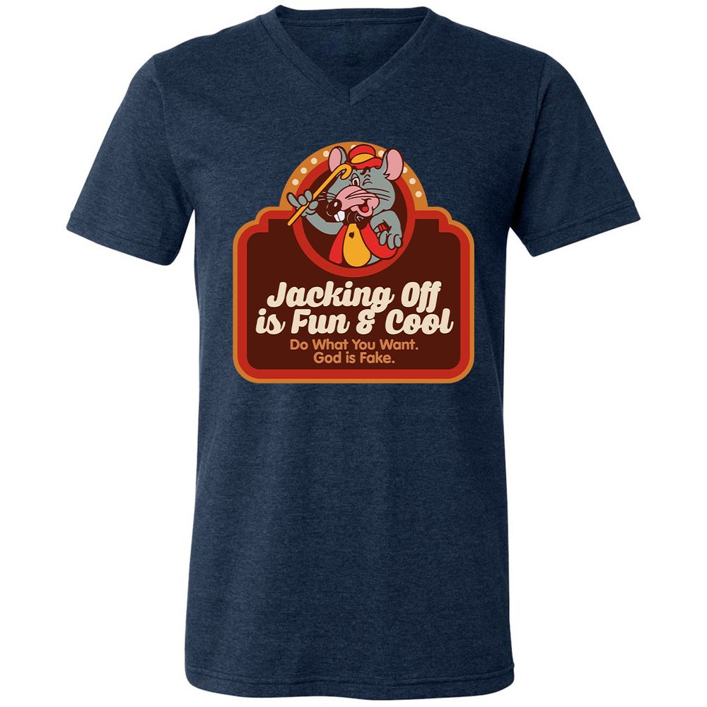 Unisex V-Neck T-Shirt - VR7UDN2U - Heather Navy - 15
