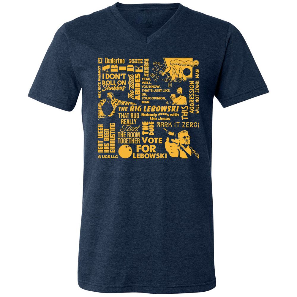 Unisex V-Neck T-Shirt - WL5EK5NY - Heather Navy - 15