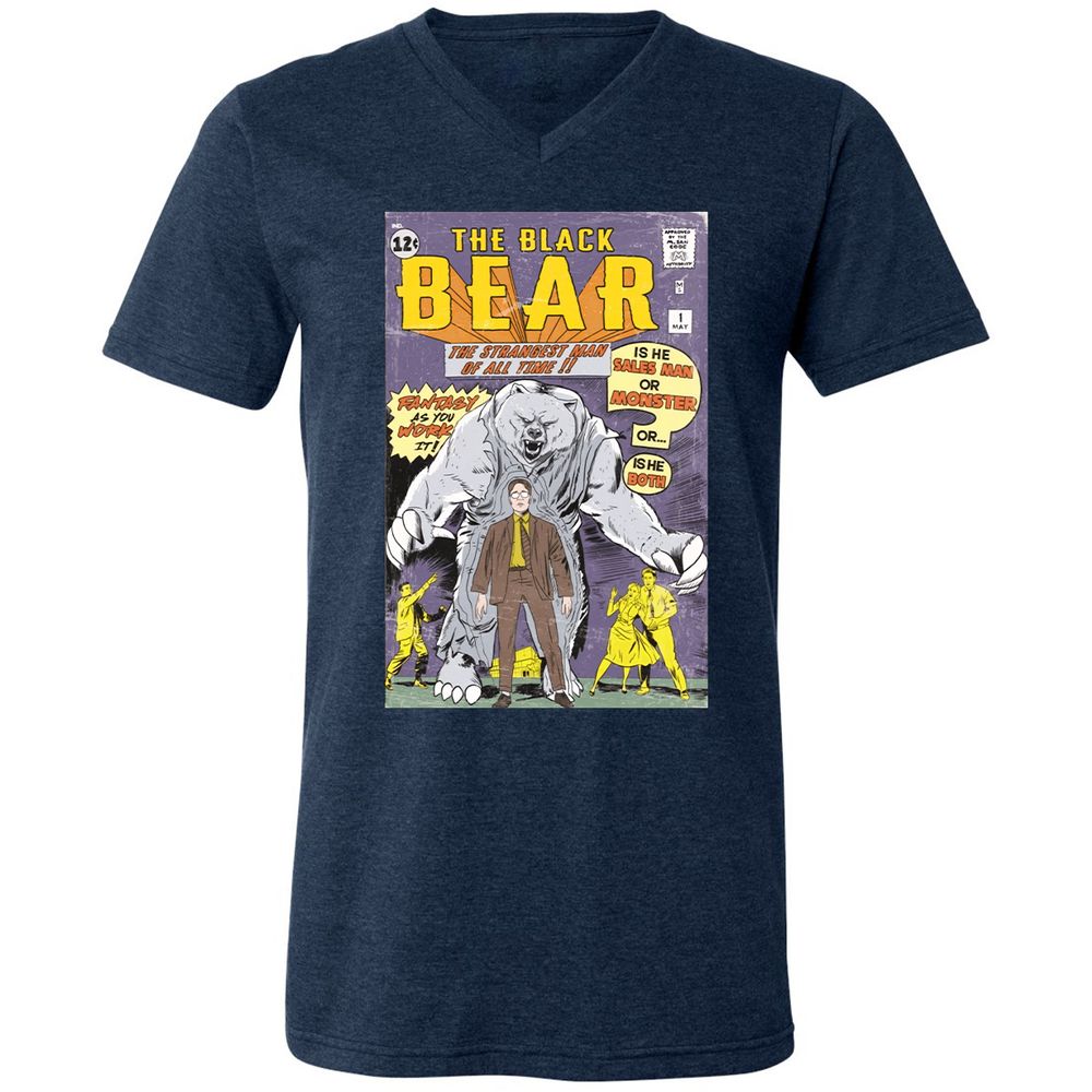 Unisex V-Neck T-Shirt - AZMZ8WSB - Heather Navy - 15