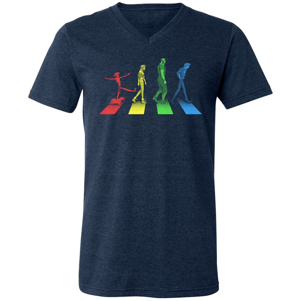 Unisex V-Neck T-Shirt - L473JG4H - Heather Navy - 15