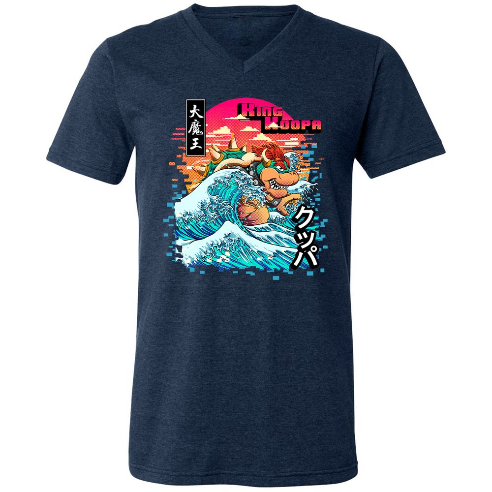 Unisex V-Neck T-Shirt - JNY1RHEM - Heather Navy - 15