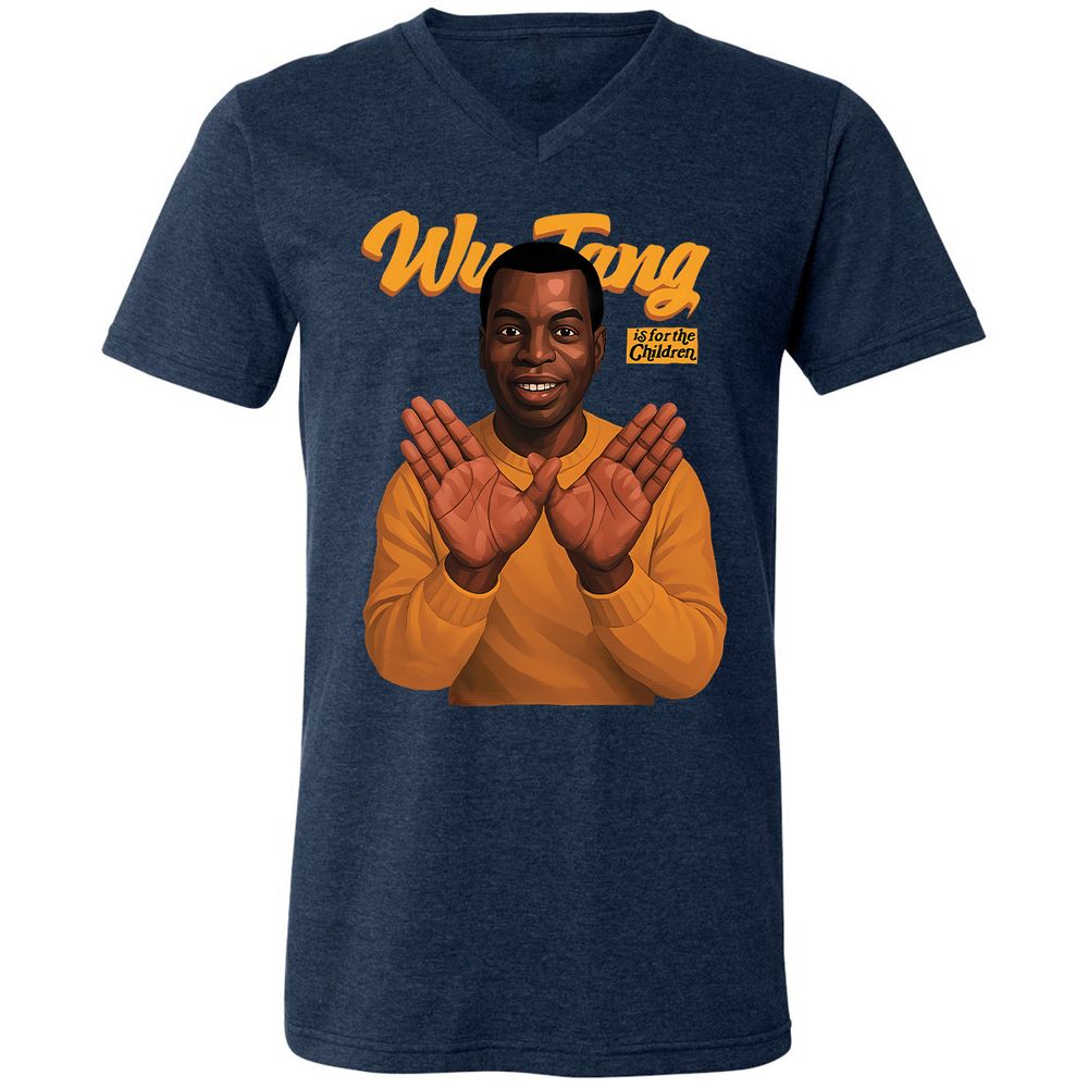 Unisex V-Neck T-Shirt - 67QQ5VEH - Heather Navy - 15