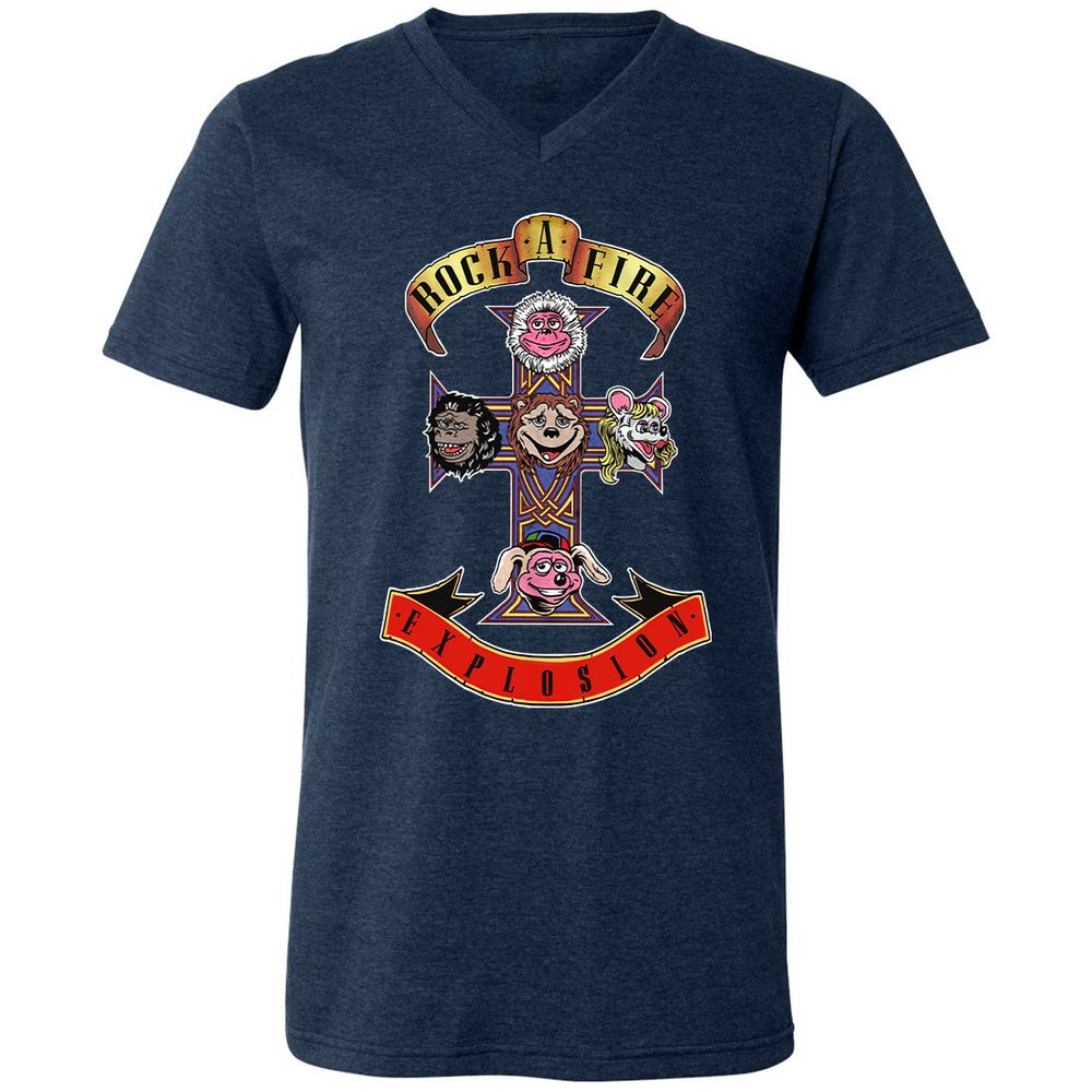 Unisex V-Neck T-Shirt - A41CELKZ - Heather Navy - 15