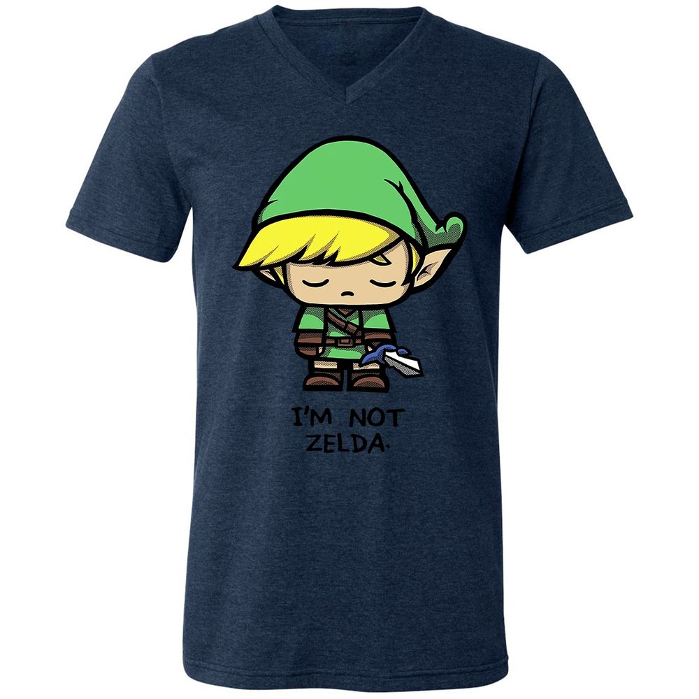 Unisex V-Neck T-Shirt - DCHZTKJP - Heather Navy - 15