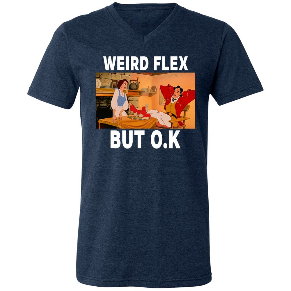 Unisex V-Neck T-Shirt - NL6KW4KF - Heather Navy - 15