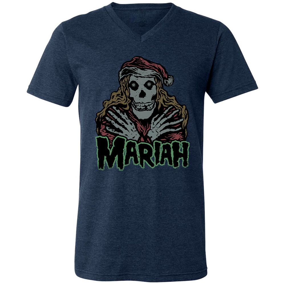 Unisex V-Neck T-Shirt - ELDR5SZF - Heather Navy - 15