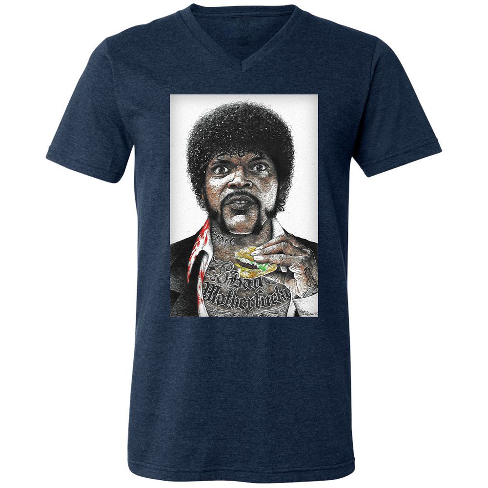 Unisex V-Neck T-Shirt - CPZUPYF4 - Heather Navy - 15