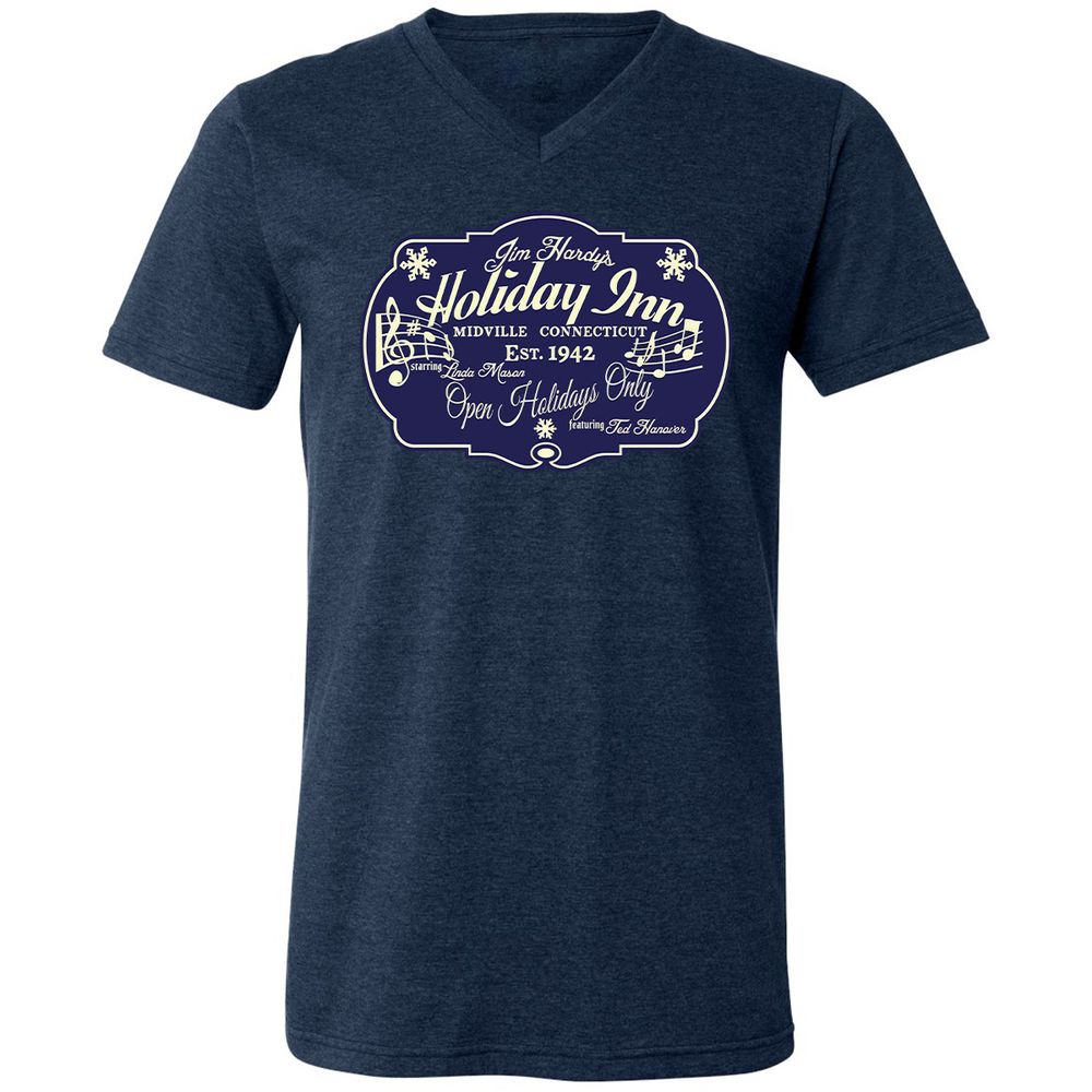 Unisex V-Neck T-Shirt - 84U6ETQT - Heather Navy - 15